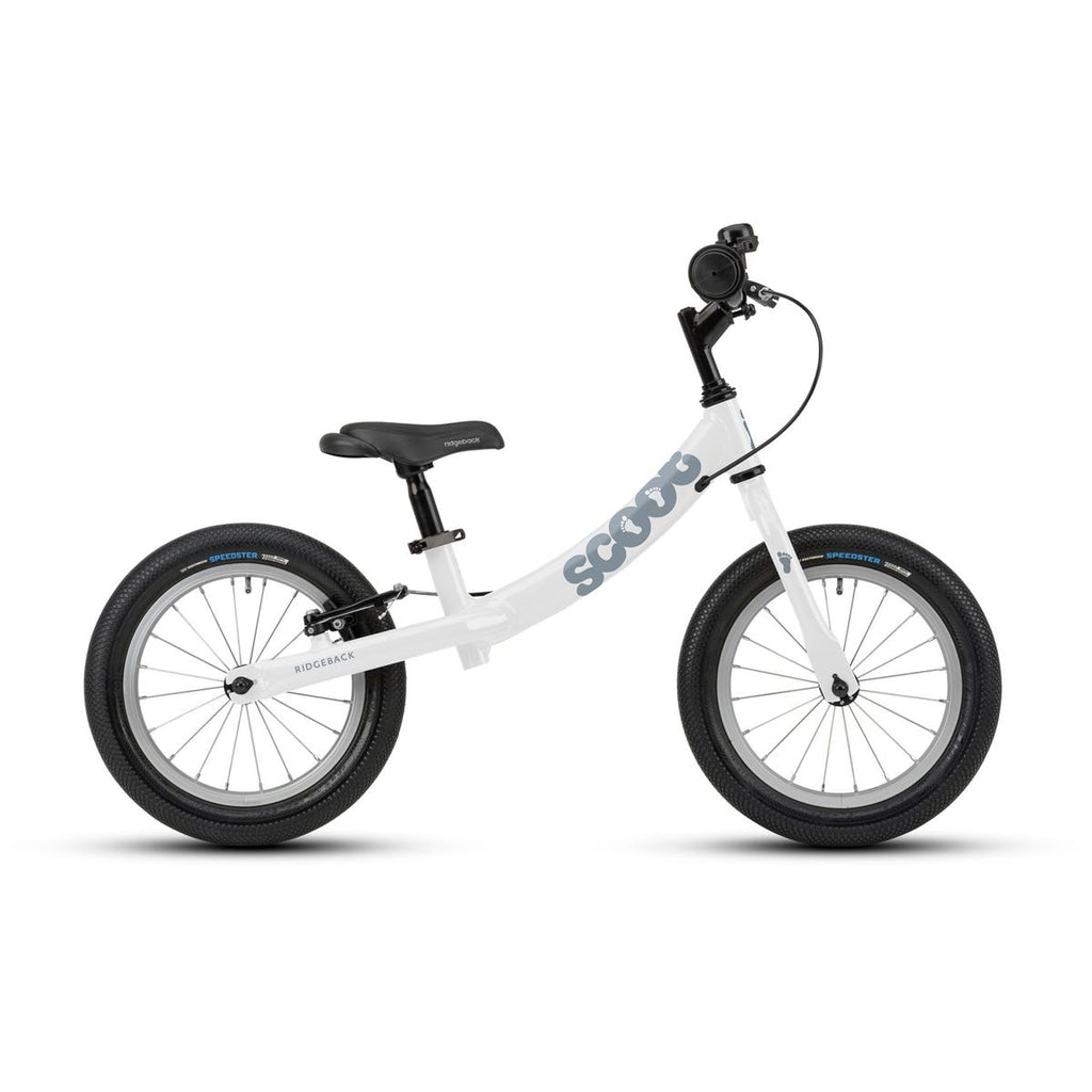 Ridgeback Scoot XL 14 Inch Balance Bike in White Tikes Bikes
