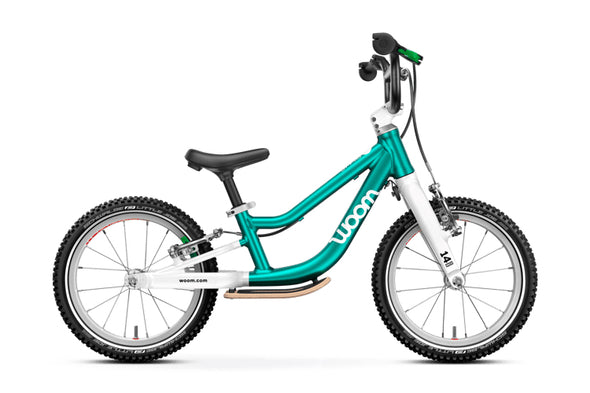 WOOM GO 1 PLUS Balance Bike metallic turquoise tikes bikes