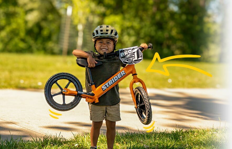 balance bike with helmet Strider Pro 12" Kids' Balance Bike