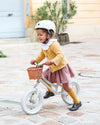 Baghera 12" Ivory White Balance Bike with Helmet- Tikes Bikes